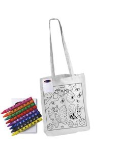 Colouring in Cotton Tote Bag with Crayons